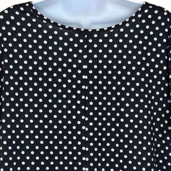 Mandy Evans Black and White Polka Dot Print Short Sleeve Tunic Top Plus Size - Picture 4 of 5